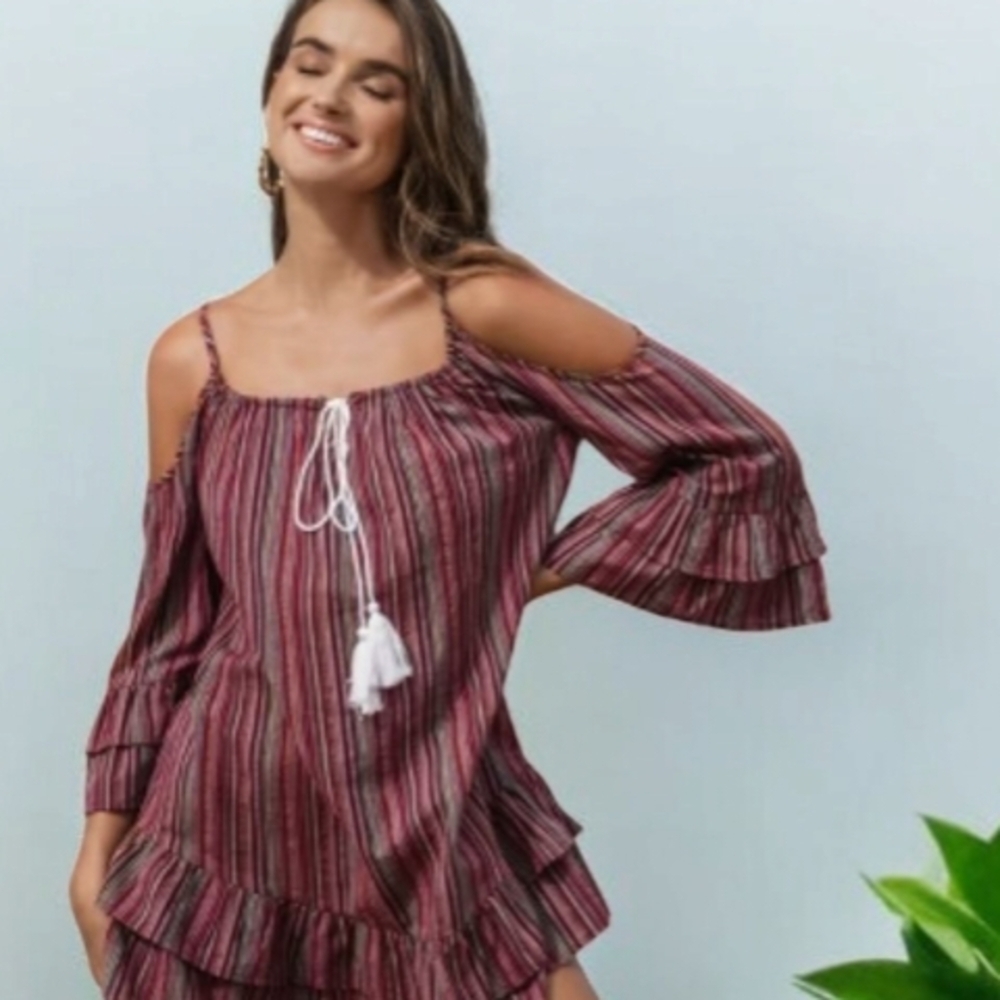 Cupshe Multicolor Striped Bohemian Tassel Top